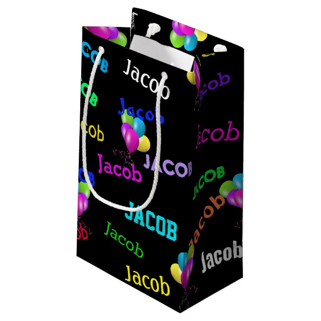 Sacola Para Presentes Pequena Aniversário e buquê de balão (Verso inclinado)