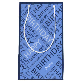 Sacola Para Presentes Pequena Aniversário, legal nome personalizado do blues