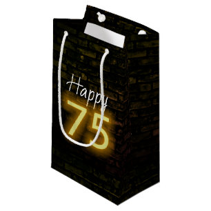 Sacola Para Presentes Pequena Aniversário Neon 75 - Sinal em Brick