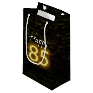 Sacola Para Presentes Pequena Aniversário Neon 85 Sinal em Brick