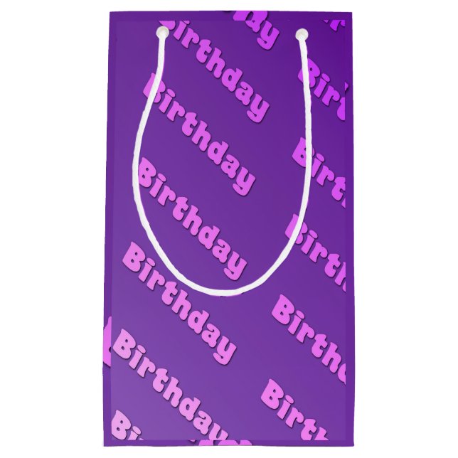 Sacola Para Presentes Pequena Aniversário (roxo) (Frente)