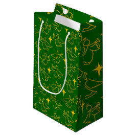 Sacola Para Presentes Pequena Anjos de Natal