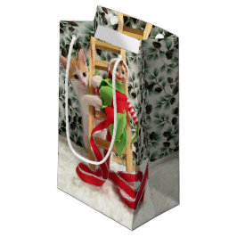 Sacola Para Presentes Pequena Annie e o Natal do Elf - Cat /Kitten Gift Bag