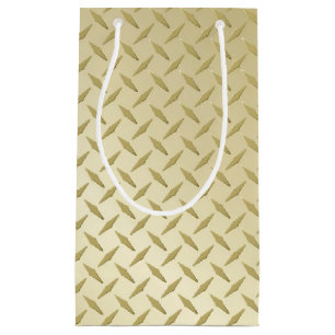 Sacola Para Presentes Pequena Aparência de Metal Dourado Diamantado