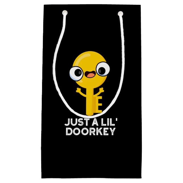 Sacola Para Presentes Pequena Apenas Uma Chave Engraçada Engraçada, Dorky Key Pu (Frente)