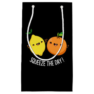 Sacola Para Presentes Pequena Aperte O Dia Positivo Da Fruta Pun Dark BG