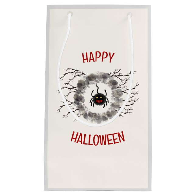 Sacola Para Presentes Pequena aranha Halloween (Frente)