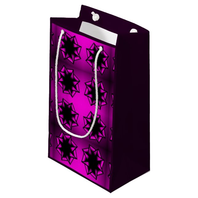 Sacola Para Presentes Pequena Arco Estrela Gradiente Rosa Quente (Frente inclinada)