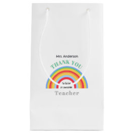 Sacola Para Presentes Pequena Arco-Íris Colorido Obrigado Apreciação do Professo