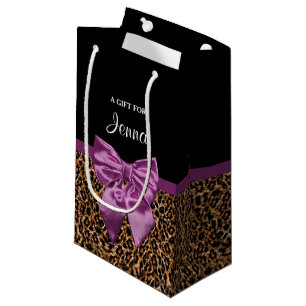 Sacola Para Presentes Pequena Arco roxo elegante e nome do impressão à moda do