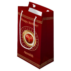 Sacola Para Presentes Pequena Aries - Símbolo Ram Horoscope - Pequeno Saco Pres
