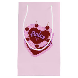 Sacola Para Presentes Pequena Aries Zodiac Pastel Heart Cake