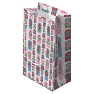 Sacola Para Presentes Pequena Art Deco Trees