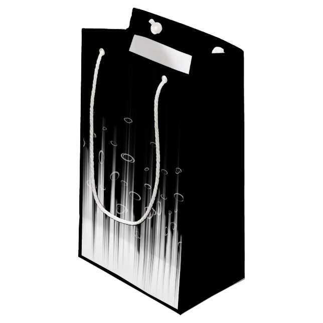 Sacola Para Presentes Pequena Arte de Listras Hipoplásticas em Listras em Círcul (Frente inclinada)