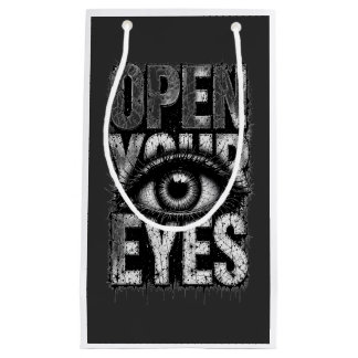 Sacola Para Presentes Pequena Arte de Rua Grunge Gótica Abra Seus Olhos