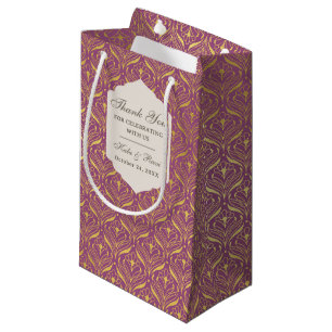 Sacola Para Presentes Pequena Arte Dourada Deco Casamento Dosagem de Retorno Fav