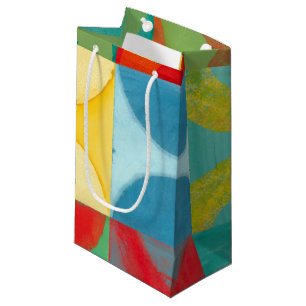 Sacola Para Presentes Pequena Arte Pop brilhante com Círculos e Quadrados