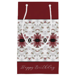 Sacola Para Presentes Pequena Artsy Burgundy Floral