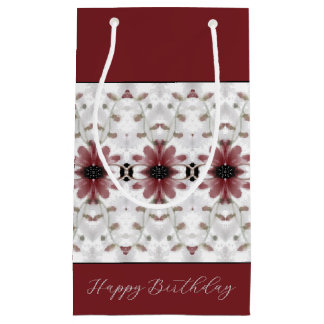 Sacola Para Presentes Pequena Artsy Burgundy Floral