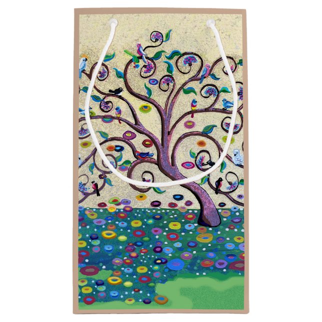 Sacola Para Presentes Pequena Árvore da vida (Verso)