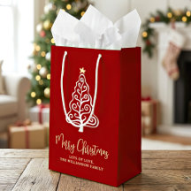 Árvore de Natal Alegre Vermelha Nome Divertido e C
