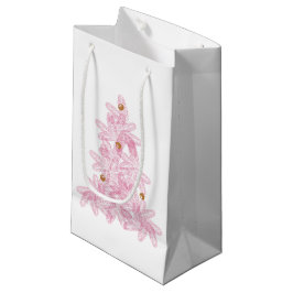 Sacola Para Presentes Pequena Árvore de Natal Rosa Moderno