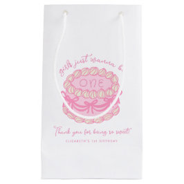 Sacola Para Presentes Pequena As Meninas Só Querem Ser Um primeiro aniversario D