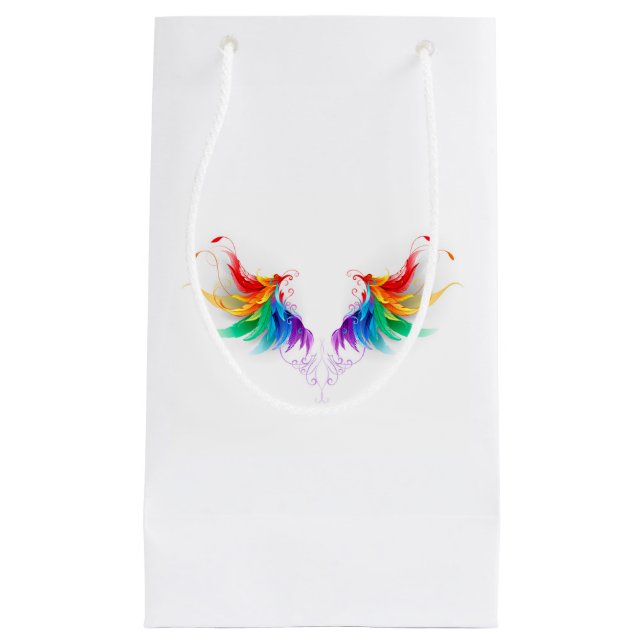 Sacola Para Presentes Pequena Asas Fluffy Rainbow (Frente)