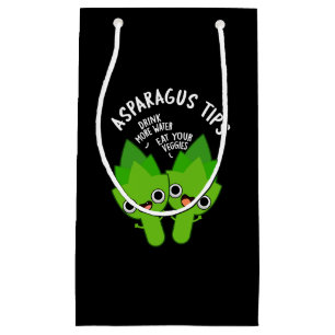 Sacola Para Presentes Pequena Aspargos Dicas Engraçadas Veggie Pun Dark BG