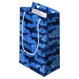 Sacola Para Presentes Pequena Ataque azul do tubarão do oceano