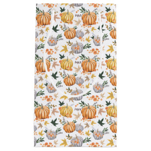 Sacola Para Presentes Pequena Autumn Harvest Pumpkin Patterna Ação de Graças