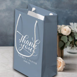 Sacola Para Presentes Pequena Azul Empoeirado | Agradecimento de Casamento Minim