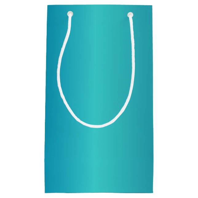 Sacola Para Presentes Pequena Azul metálico (Frente)