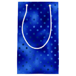 Sacola Para Presentes Pequena Azul Real Folha de Ponto Polka Hanukkah