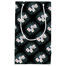 Sacola Para Presentes Pequena Azulejos Mahjong no Black Small Gift Bag