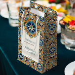 Sacola Para Presentes Pequena Azulejos Teal Blue talavera vintage casamento mexi<br><div class="desc">Teal Blue e marrom colorido vintage mexicano talavera azulejo favorece bolsa de favores personalizada,  letra casual escrita manual favorito de casamento</div>