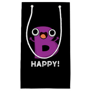 Sacola Para Presentes Pequena B Feliz Alfabeto Engraçado Pun Dark BG