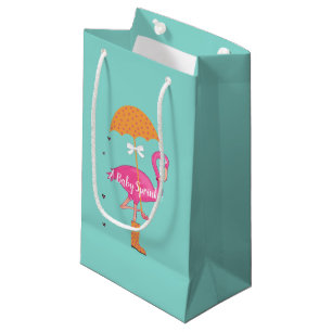 Sacola Para Presentes Pequena BABY Deixa Flamingle Chá Flamingo Sprinkle Party