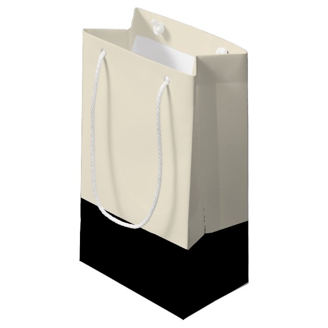 Sacola Para Presentes Pequena Bag de Presente Branco Preto e Ouro (Frente inclinada)