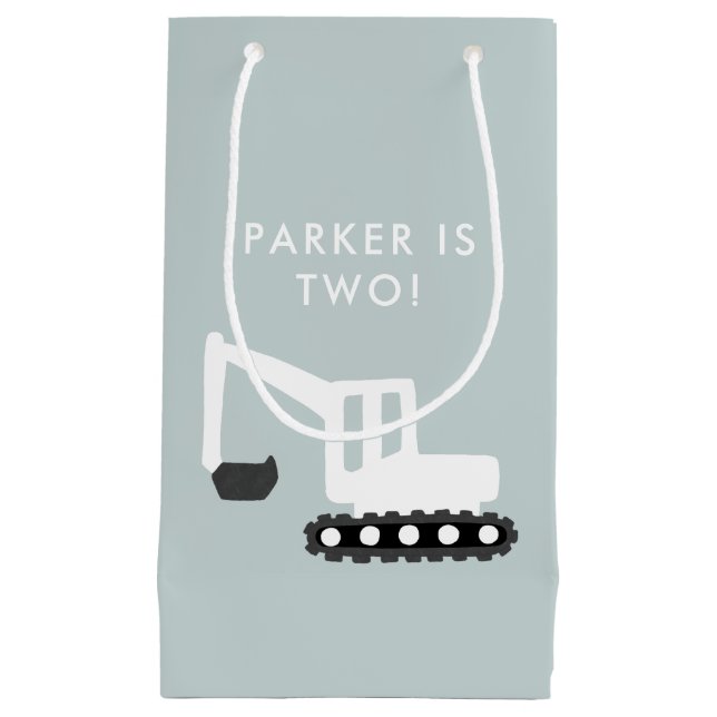 Sacola Para Presentes Pequena Bag de Presente da Festa de aniversário de Constru (Frente)