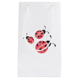 Sacola Para Presentes Pequena Bag de presentes de Ladybug de aquarela