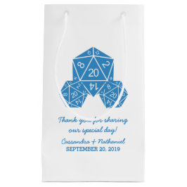 Sacola Para Presentes Pequena Bag Dice Casado Azul D20