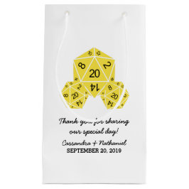 Sacola Para Presentes Pequena Bag Dice Wedding D20 Amarelo