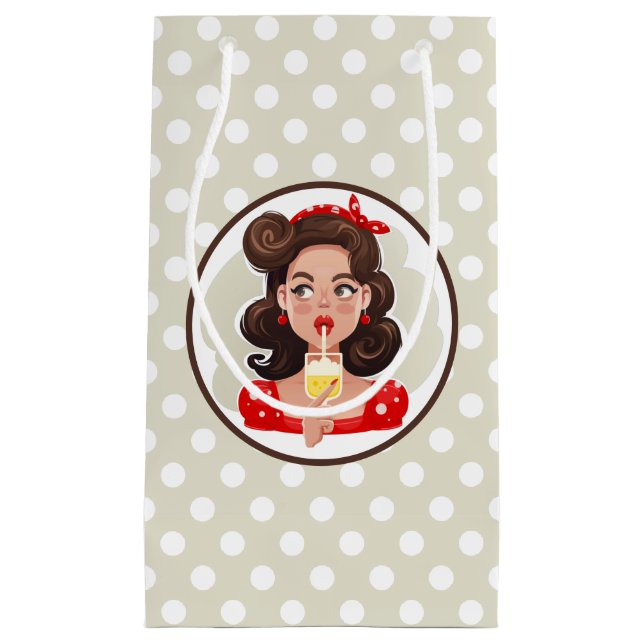Sacola Para Presentes Pequena Bag Gift-Gift-Ktail de Retro Bonito (Frente)
