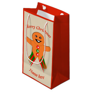 Sacola Para Presentes Pequena Bag Personalizada do Gingerpão do Natal