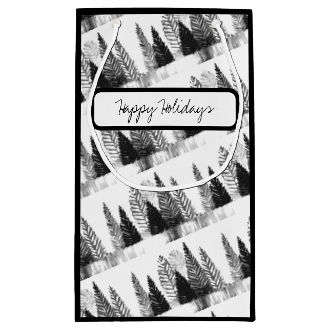 Sacola Para Presentes Pequena Bag Preta e Branca com Presente (Verso)