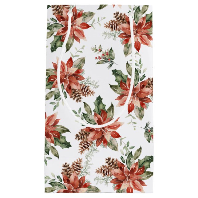 Sacola Para Presentes Pequena Bagagens de presentes de férias verdes (Frente)