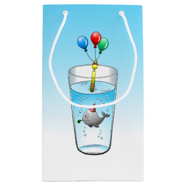 Sacola Para Presentes Pequena Baleia pronta para festa (Verso)