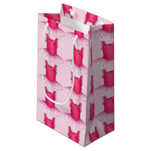 Sacola Para Presentes Pequena Ballerina Rosa Tutus Dance Professora Gift Bag