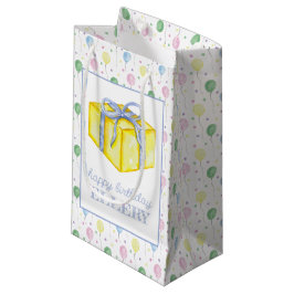 Sacola Para Presentes Pequena Balões de Aniversário de Aquarela Presentes Person